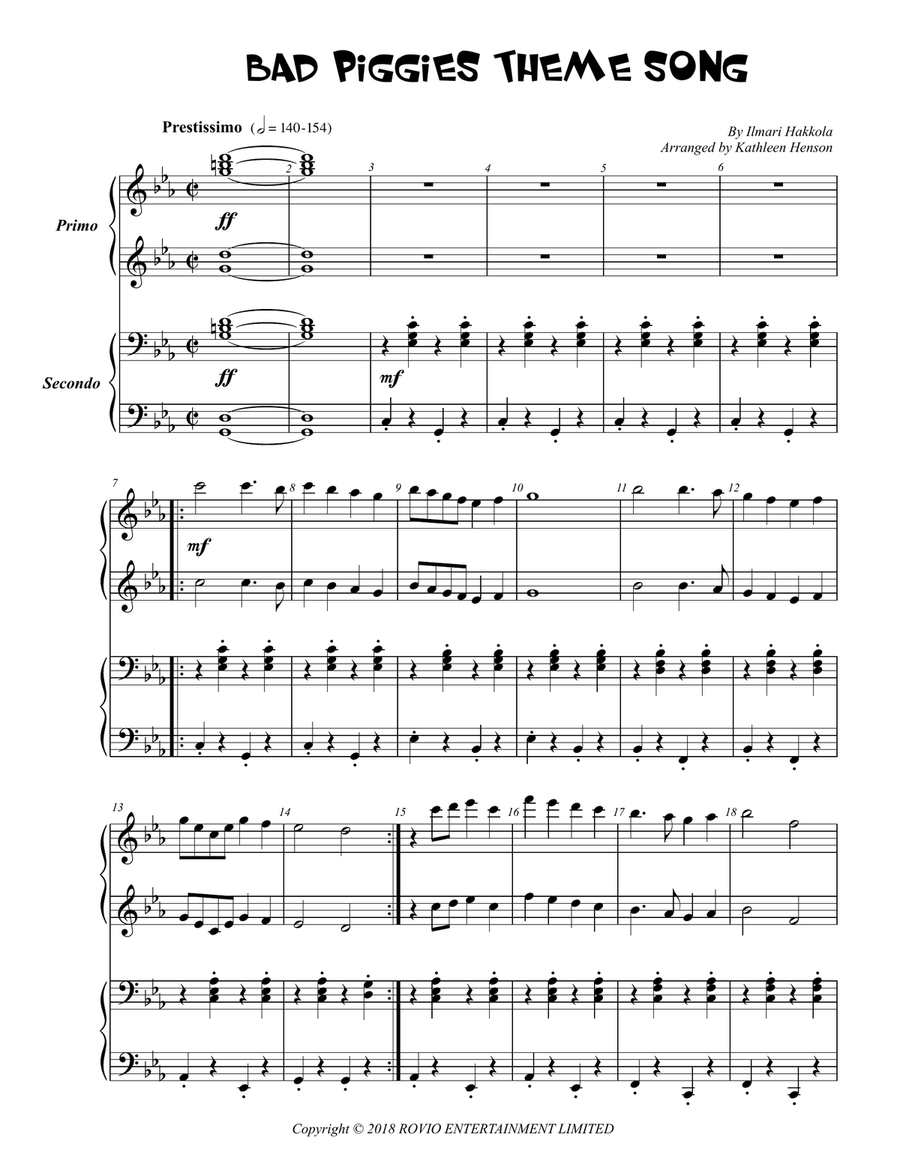Bad Piggies Theme Score and Parts scores gallery preview page 2