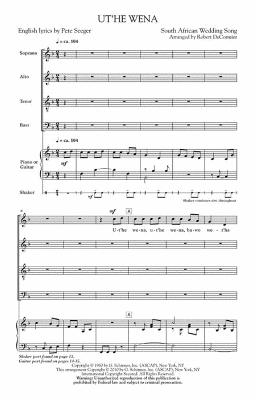 Ut'he Wena Ut'he Wena 4-Part scores gallery preview page 2