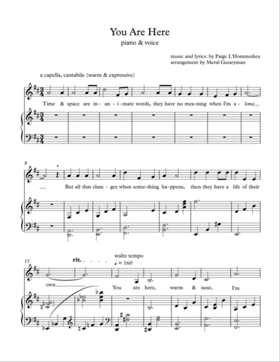 You Are Here Soprano Voice scores gallery preview page 1