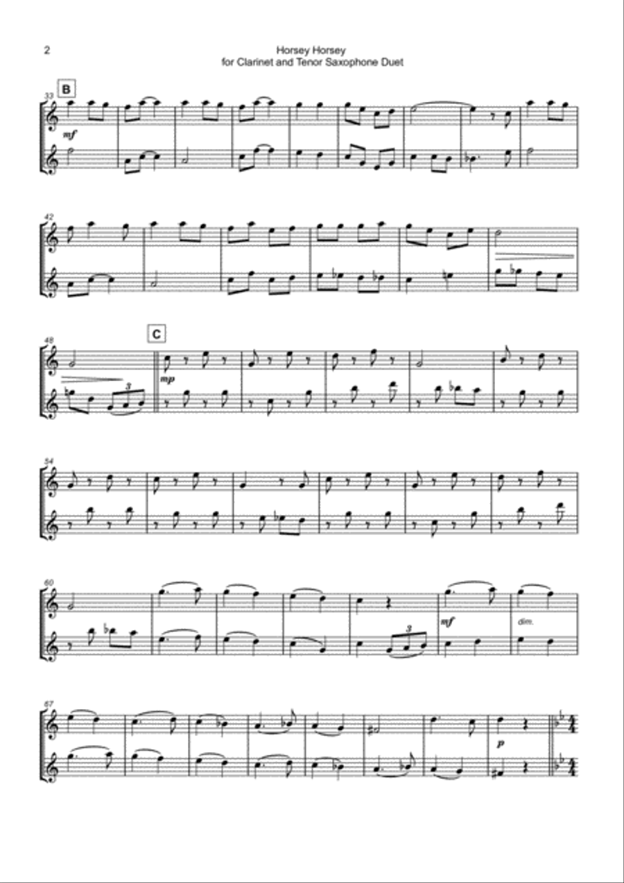 Horsey Horsey Woodwind Duet scores gallery preview page 3