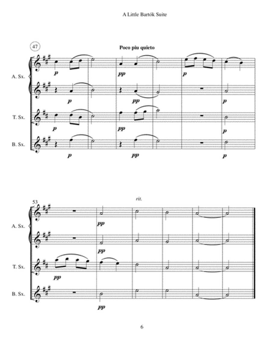 A Little Bartok Suite - Saxophone Quartet image number null