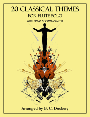 Book cover for 20 Classical Themes for Flute Solo with Piano Accompaniment