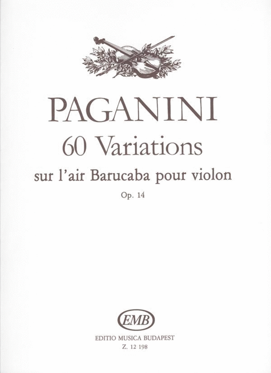60 variations sur l'air Barucaba pour violon op.