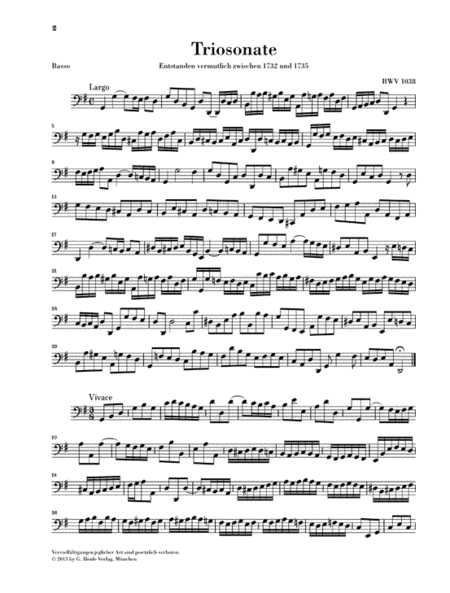 Trio Sonata for Flute, Violin and Continuo BWV 1038