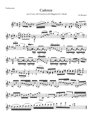 Cadenza per il Concerto in Sol Maggiore Hob VII a/4 (I movimento)