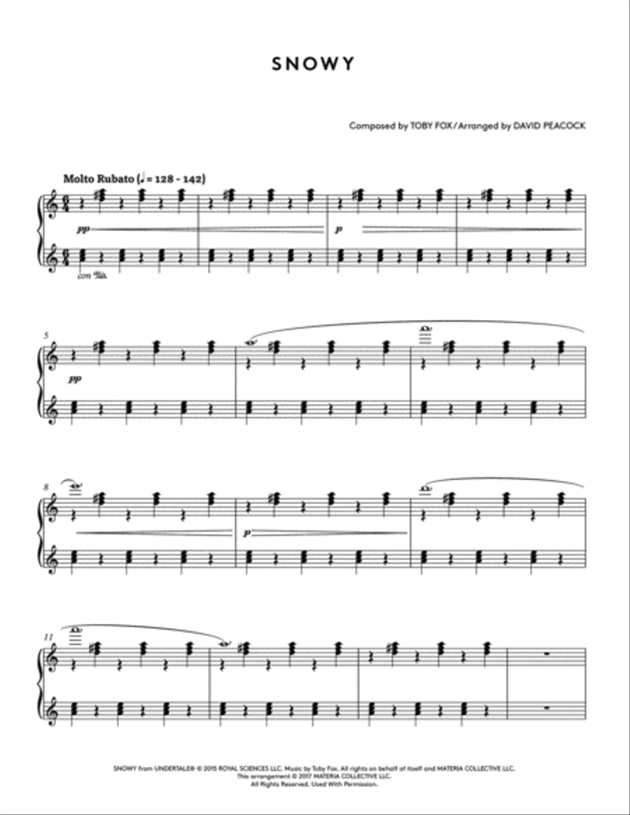Snowy (Undertale Piano Collections) Piano Solo scores gallery preview page 2