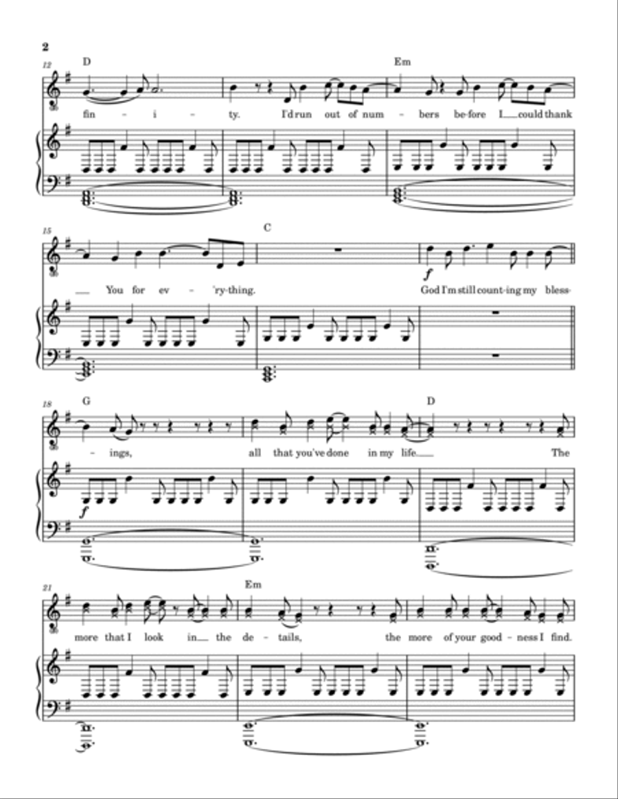 Counting My Blessings Piano, Vocal, Guitar scores gallery preview page 3