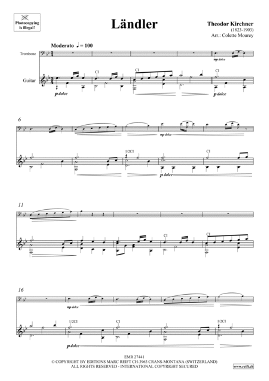 Landler Landler Trombone scores gallery preview page 4