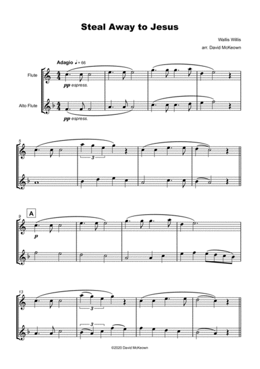 Steal Away to Jesus, Gospel Song for Flute and Alto Flute Duet