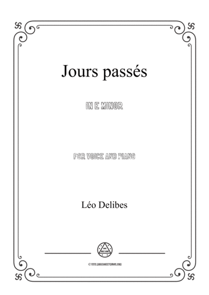 Delibes-Jours passés in e minor,for voice and piano image number null