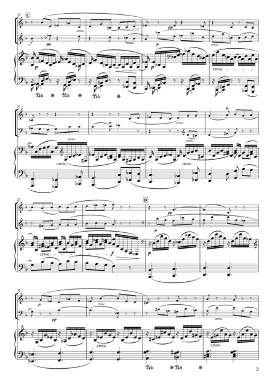 Fantasiestucke Op.88 III Duett for Alt Saxophone, Tenor Saxophone & Piano Woodwind Duet scores gallery preview page 2