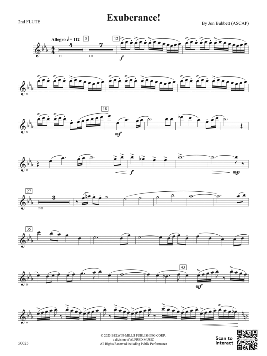 Exuberance!: 2nd Flute Exuberance!: 2nd Flute Concert Band scores gallery preview page 1