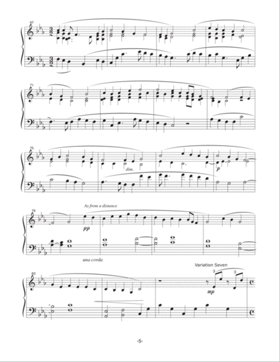 Variations on KEDRON Piano Solo scores gallery preview page 5