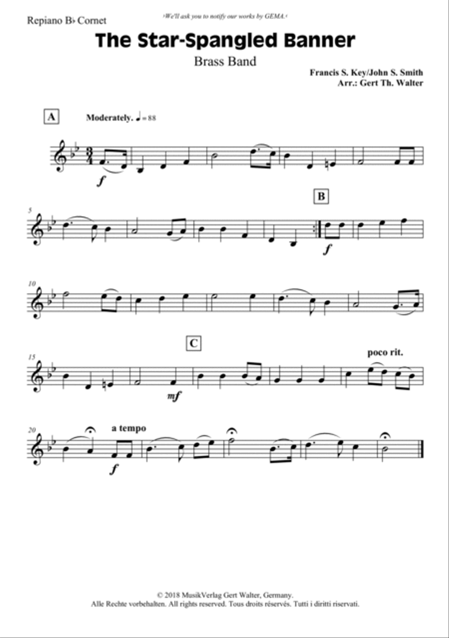The Star-Spangled Banner Brass Ensemble scores gallery preview page 6