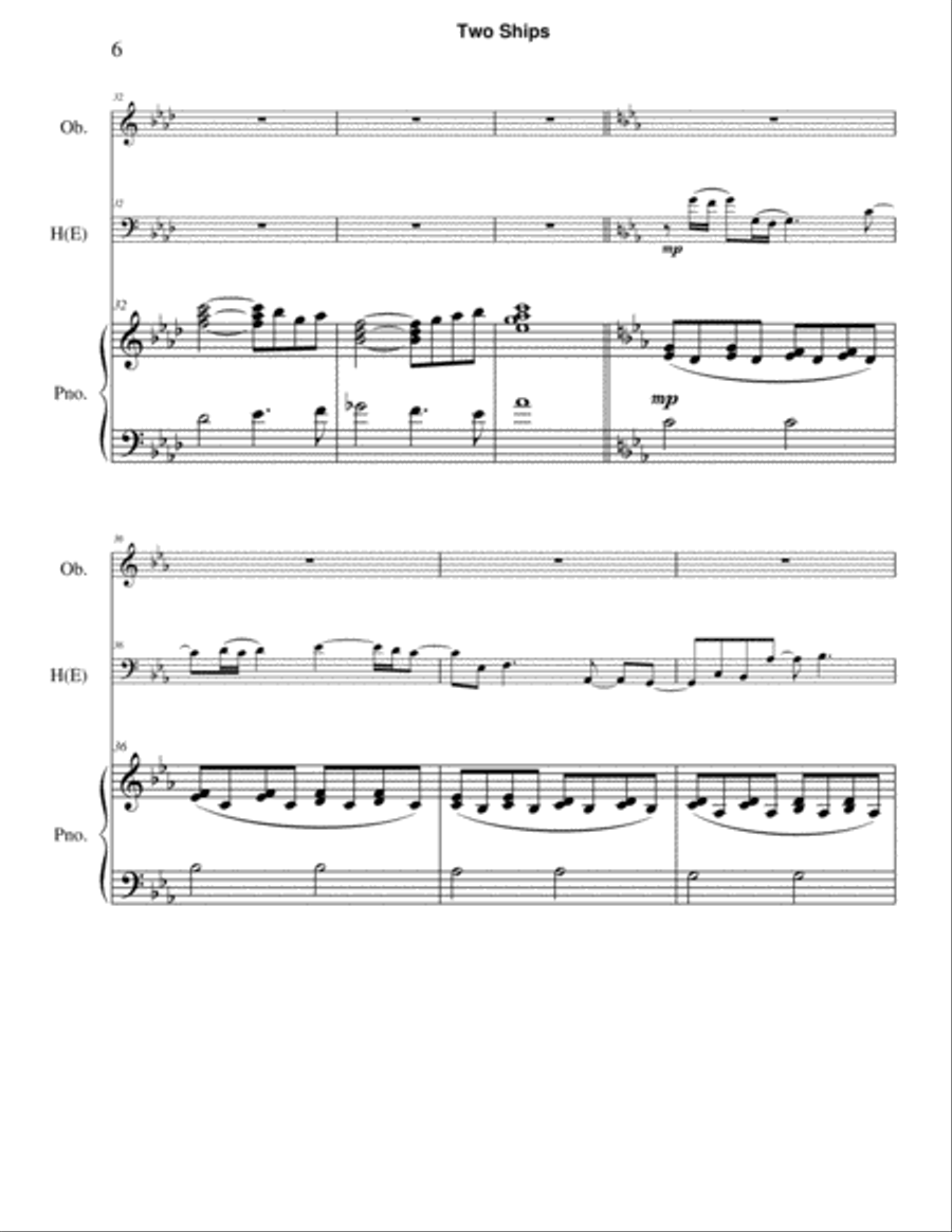 Two Ships Woodwind Duet scores gallery preview page 6