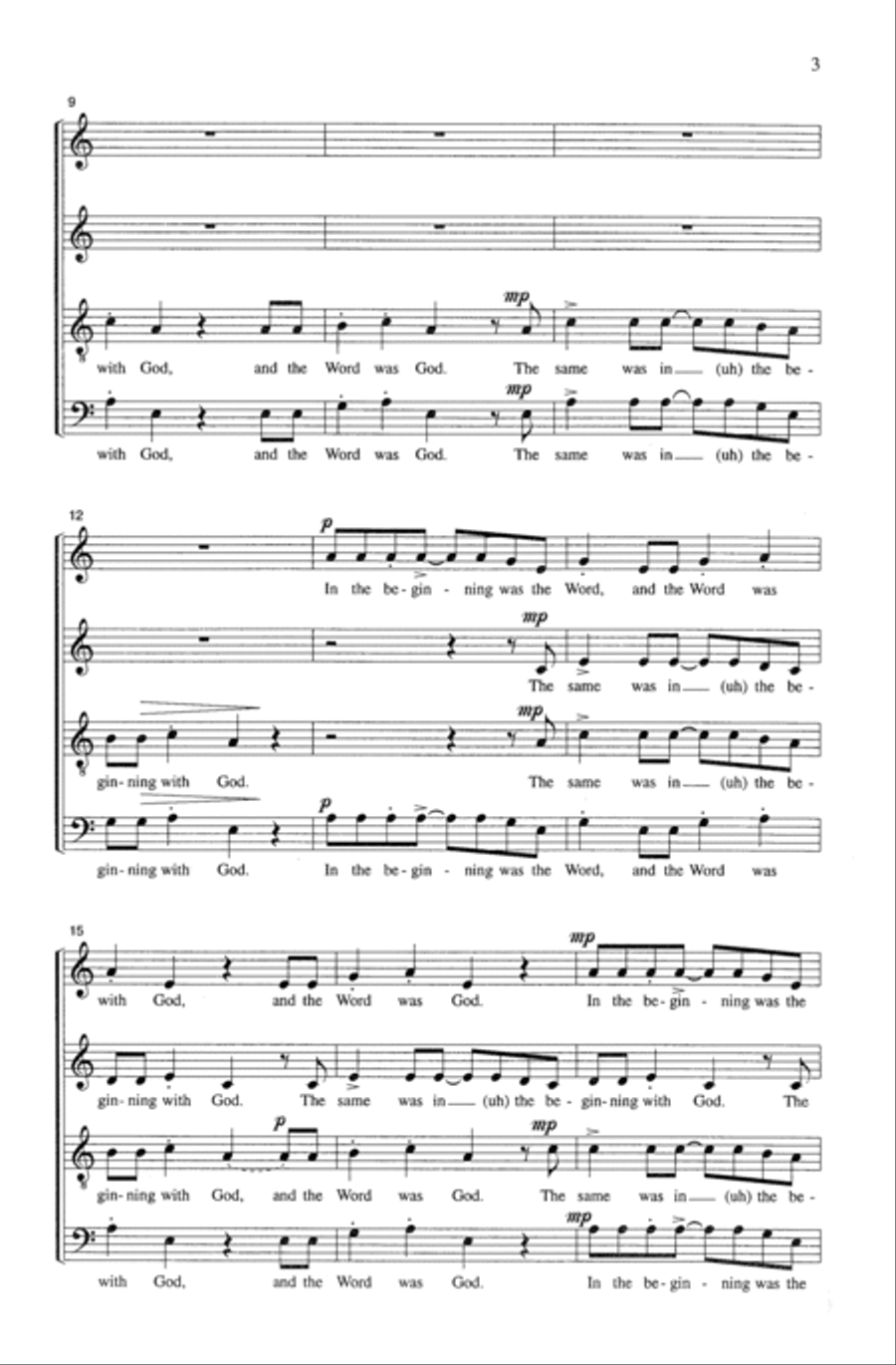 The Word Was God 4-Part scores gallery preview page 2