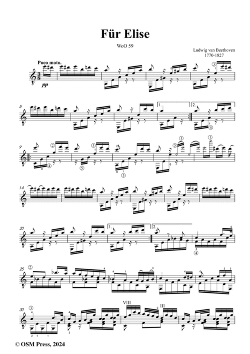 Beethoven-Für Elise(Bagatelle No.25),WoO 59,for Guitar image number null