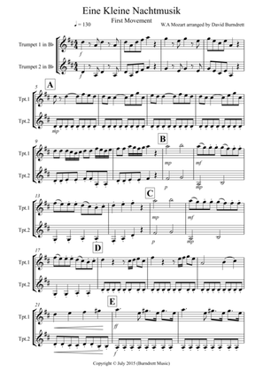 Book cover for Eine Kleine Nachtmusik (1st movement) for Trumpet Duet