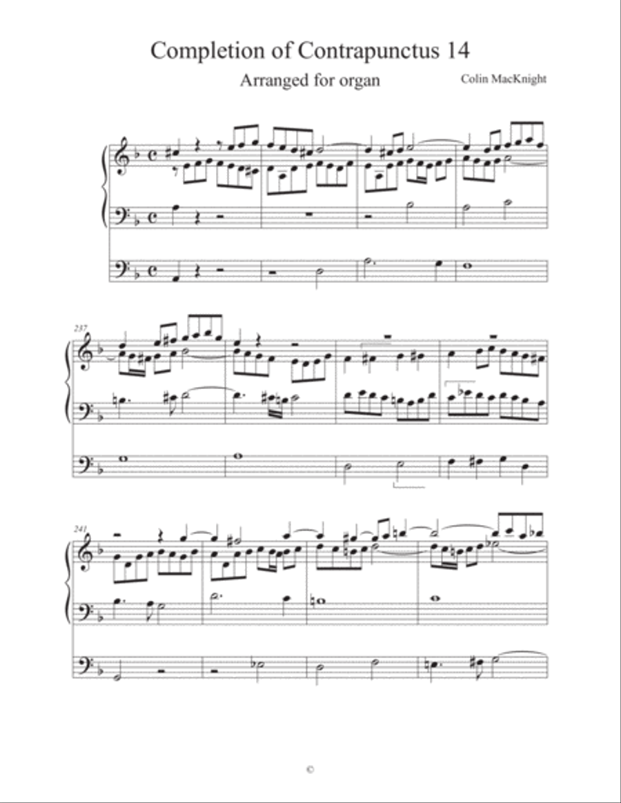 Completion of Contrapunctus 14 from The Art of Fugue image number null