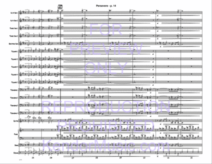 Persevere (Full Score) Jazz Ensemble scores gallery preview page 15