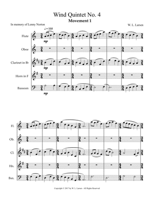 W L Larsen - Wind Quintet No. 4