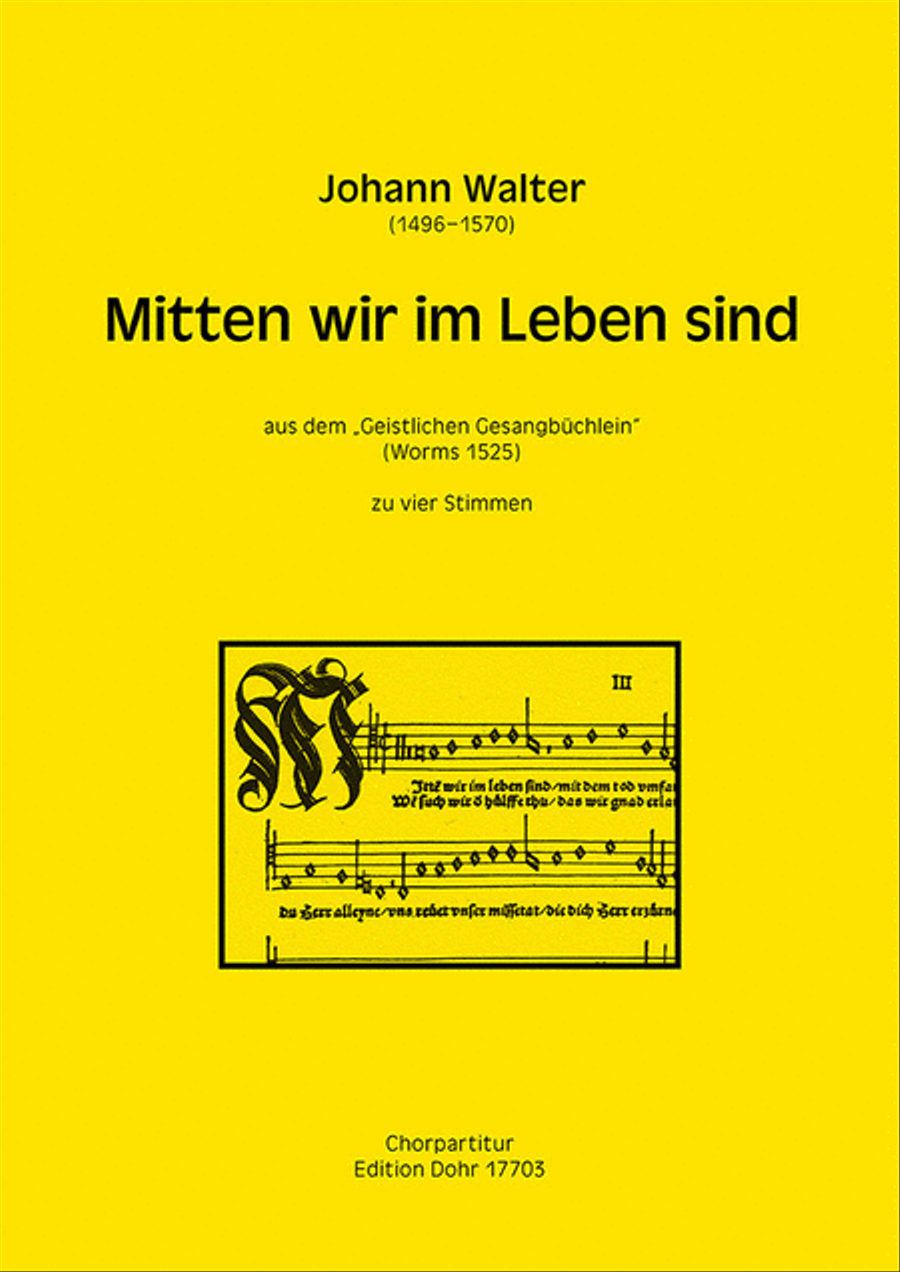 Book cover for Mitten wir im Leben sind zu vier Stimmen (STTB) (aus dem "Geistlichen Gesangbüchlein")