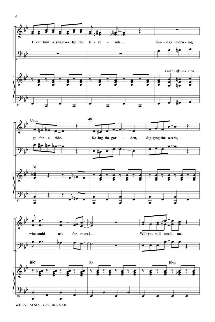When I'm Sixty-Four 3-Part scores gallery preview page 5