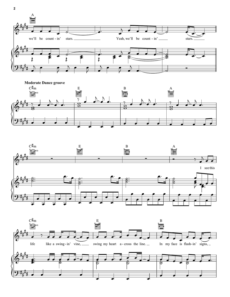 Counting Stars Acoustic Guitar scores gallery preview page 2