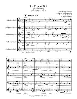 La Tranquillite (fom "Heroic Music") (Bb) (Trumpet Quintet)
