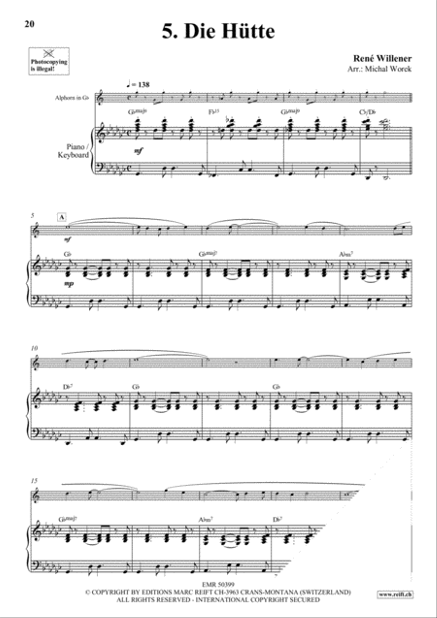 20 Alphorn Solos Volume 1 Piano Accompaniment scores gallery preview page 7
