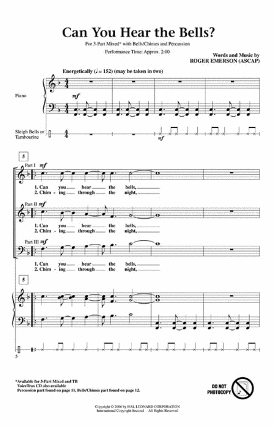 Can You Hear the Bells? 3-Part scores gallery preview page 2