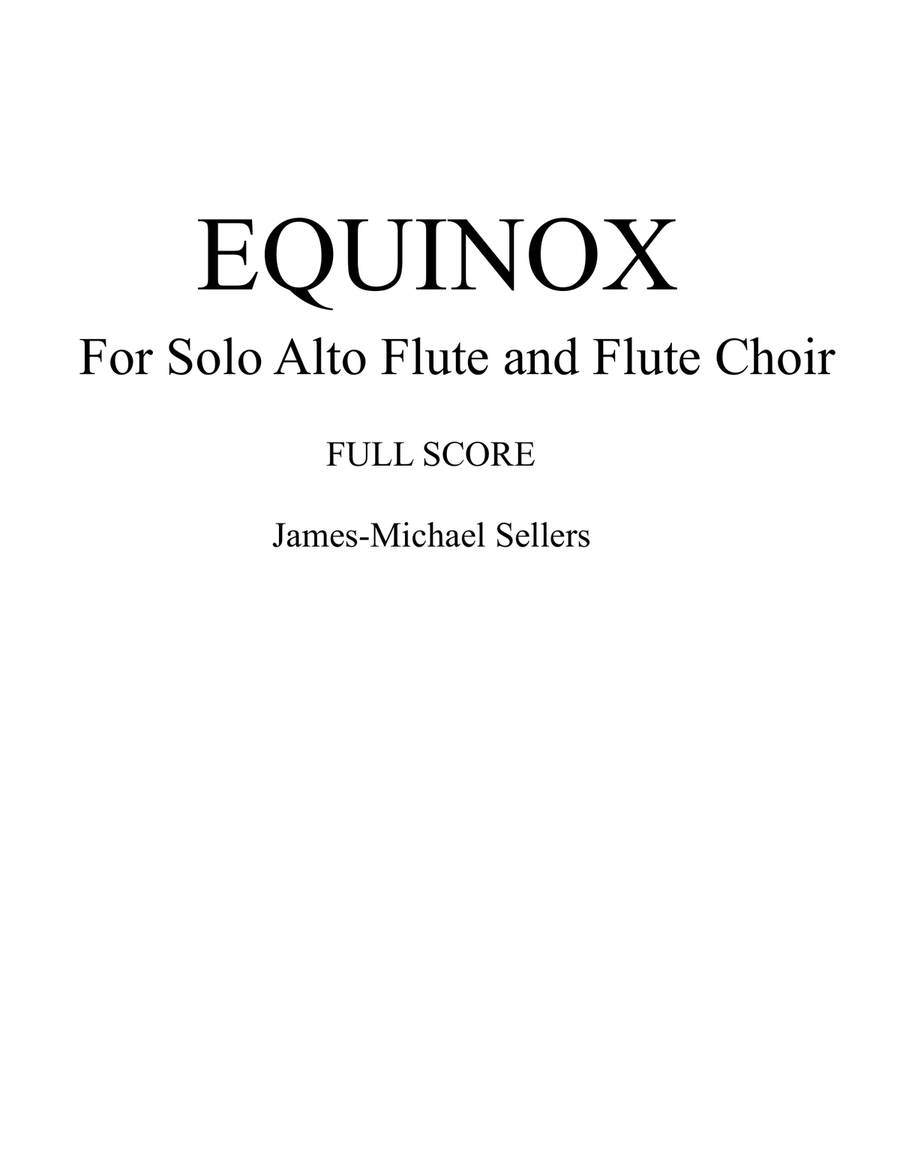 Equinox (for Solo Alto Flute and Flute Choir)