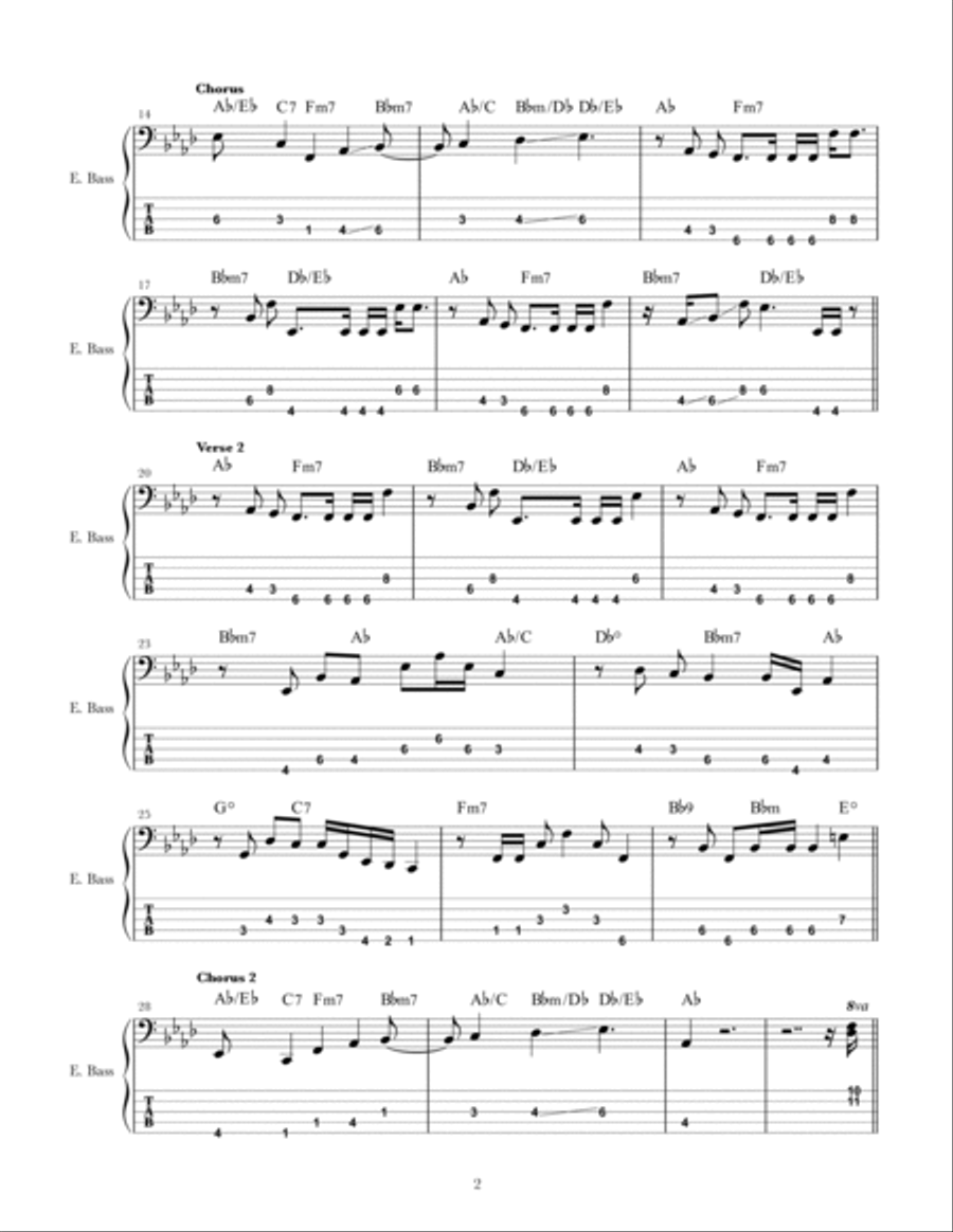 Thank You Bass Guitar scores gallery preview page 2