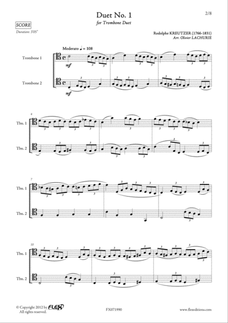 Duet No. 1 Trombone Duet scores gallery preview page 2