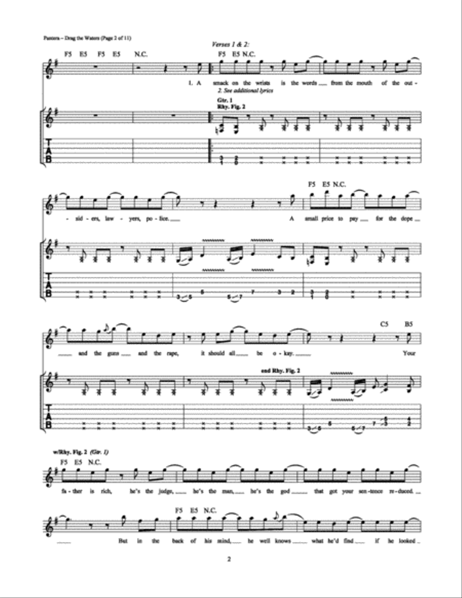 Drag the Waters Electric Guitar scores gallery preview page 2