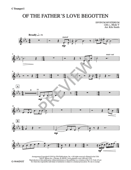 Of the Father's Love Begotten - Full Score and Parts