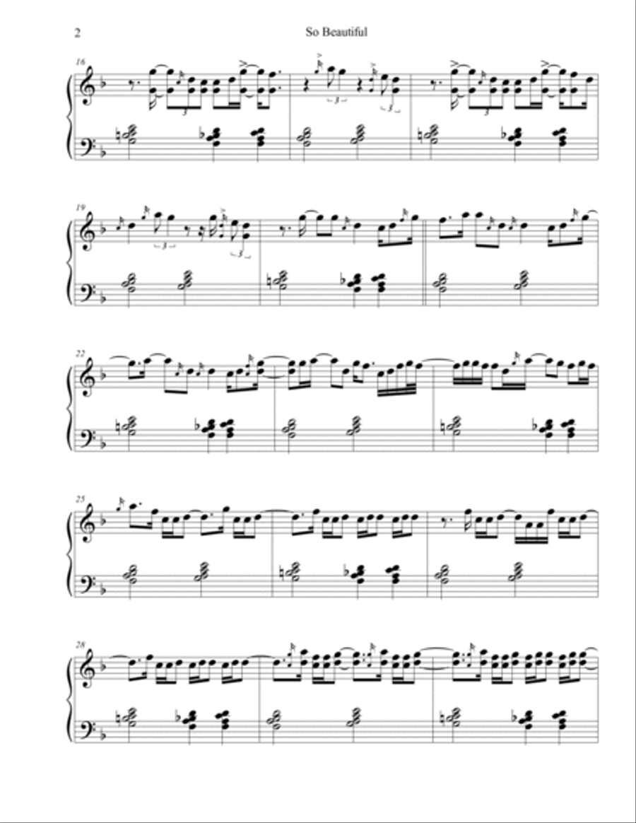 So Beautiful Piano Solo scores gallery preview page 2