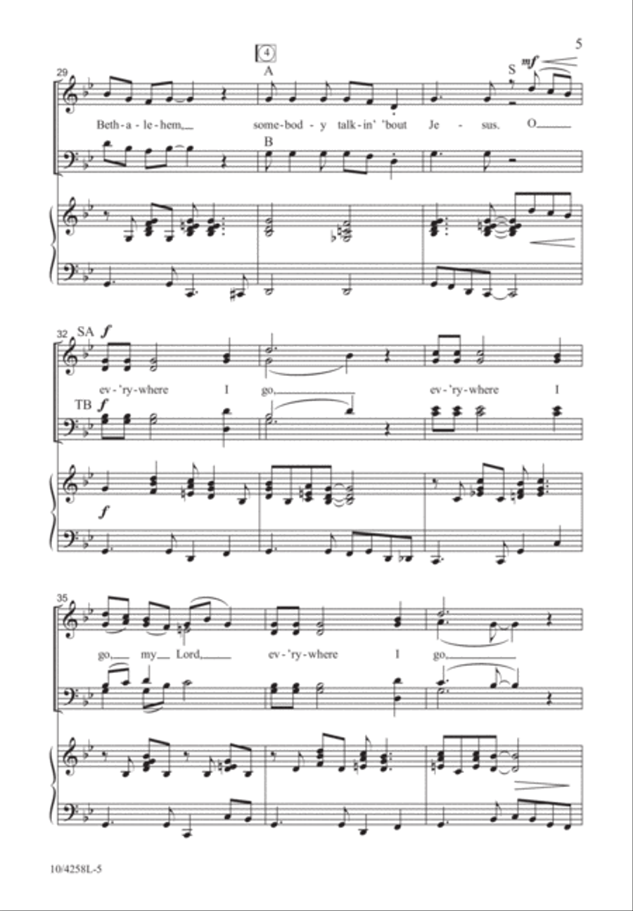 Everywhere I Go 4-Part scores gallery preview page 6