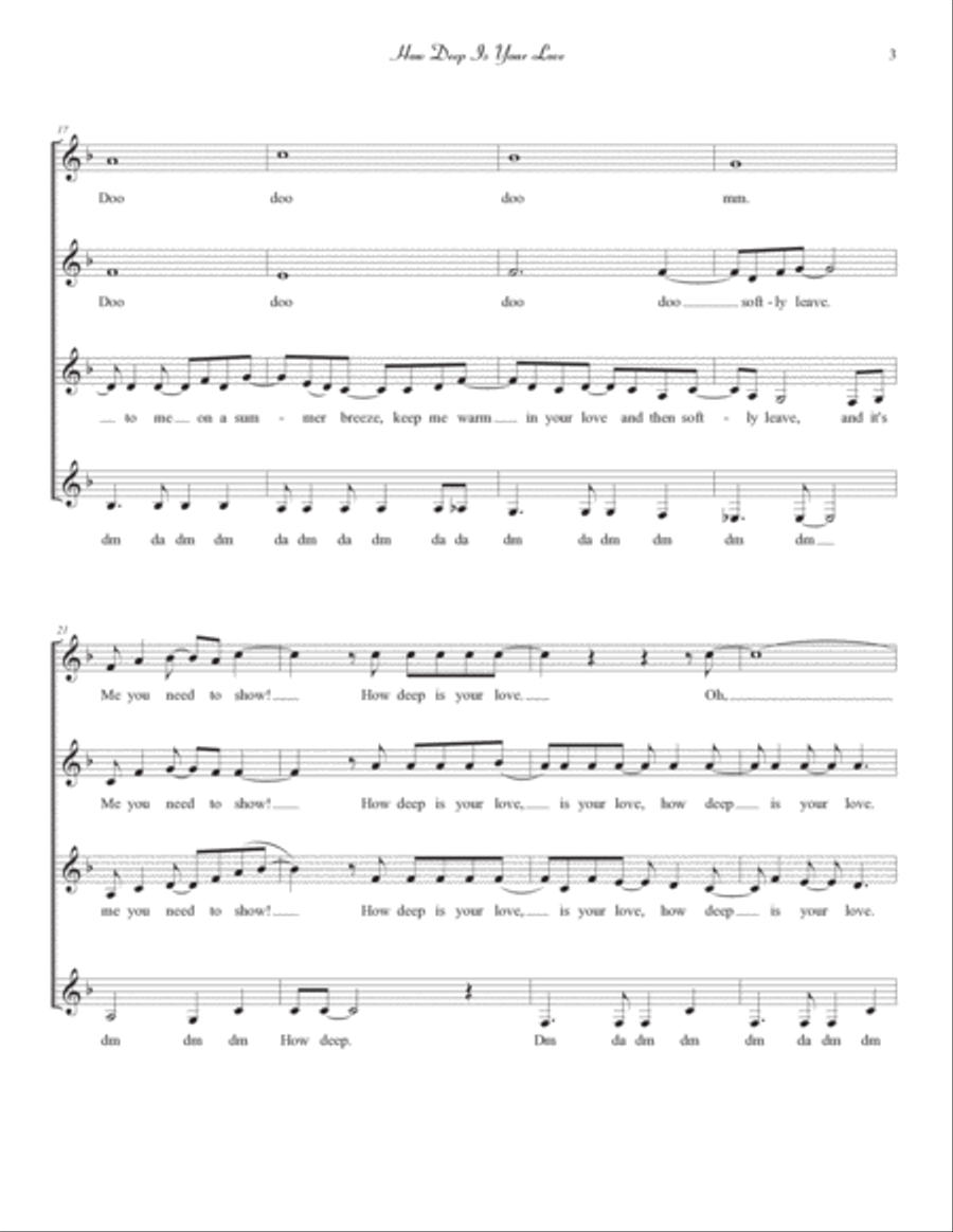 How Deep Is Your Love How Deep Is Your Love SSAA scores gallery preview page 3