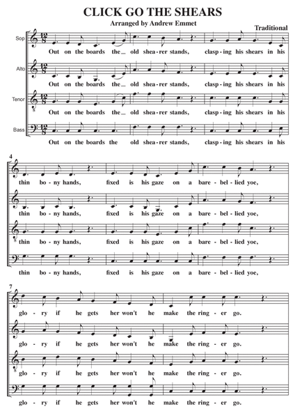 Click Go The Shears A Cappella SATB image number null