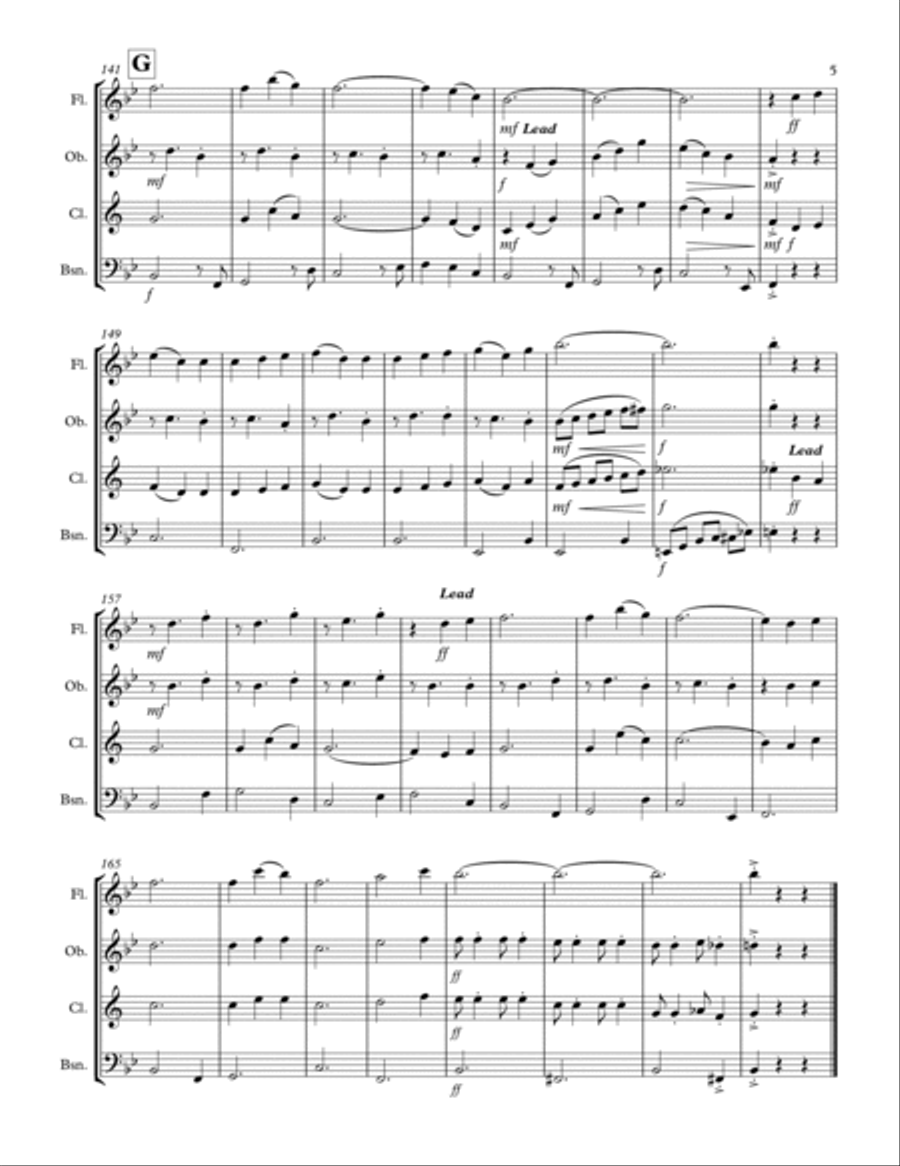 The Most Wonderful Time Of The Year Woodwind Quartet scores gallery preview page 6