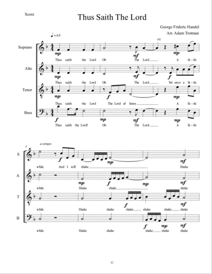Thus Saith The Lord Thus Saith The Lord 4-Part scores gallery preview page 1