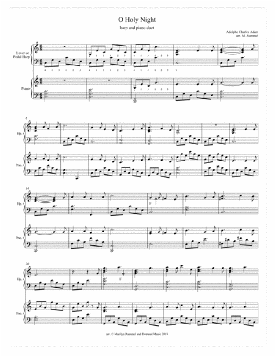 O Holy Night - Piano and Harp Duet Harp scores gallery preview page 2