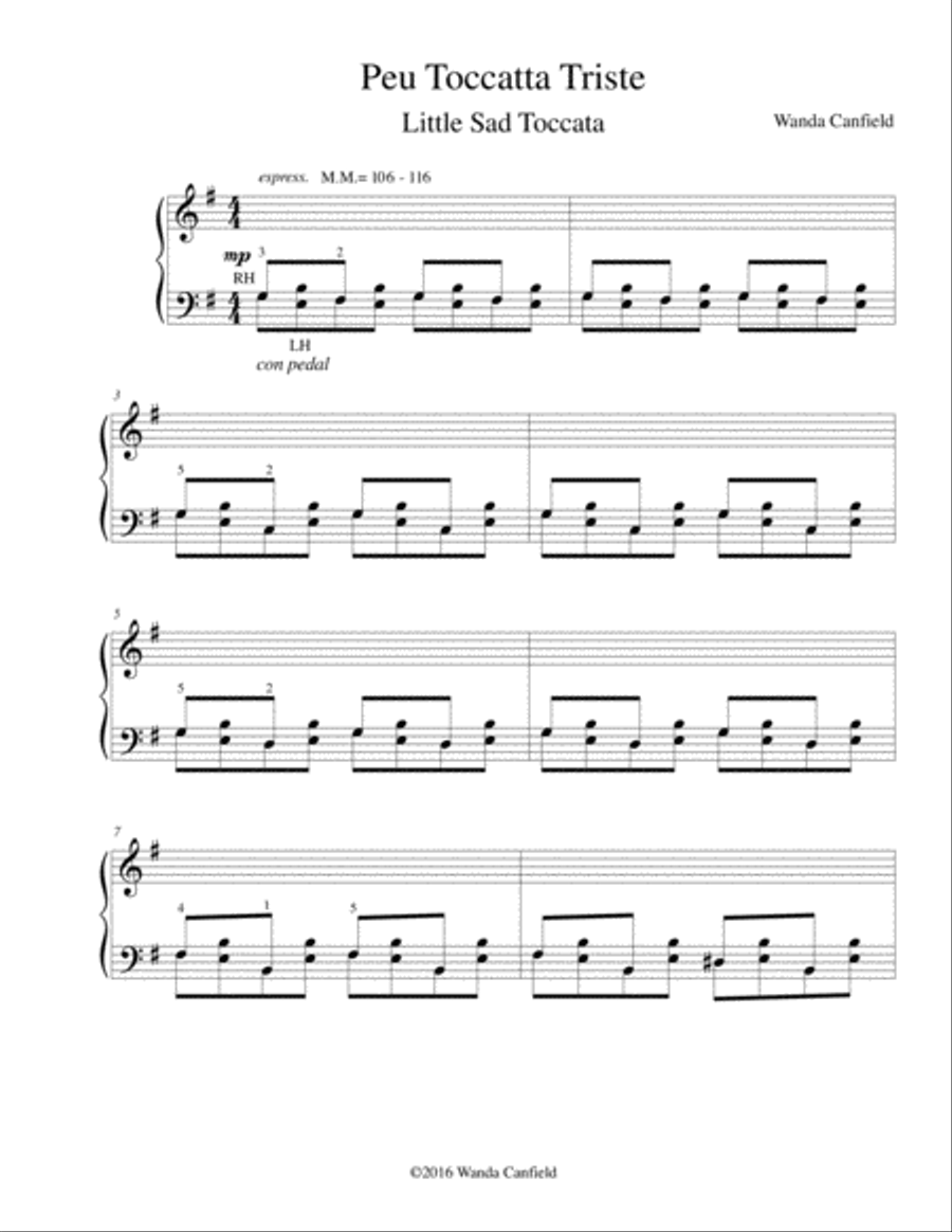 Peu Toccata Triste Piano Method scores gallery preview page 3