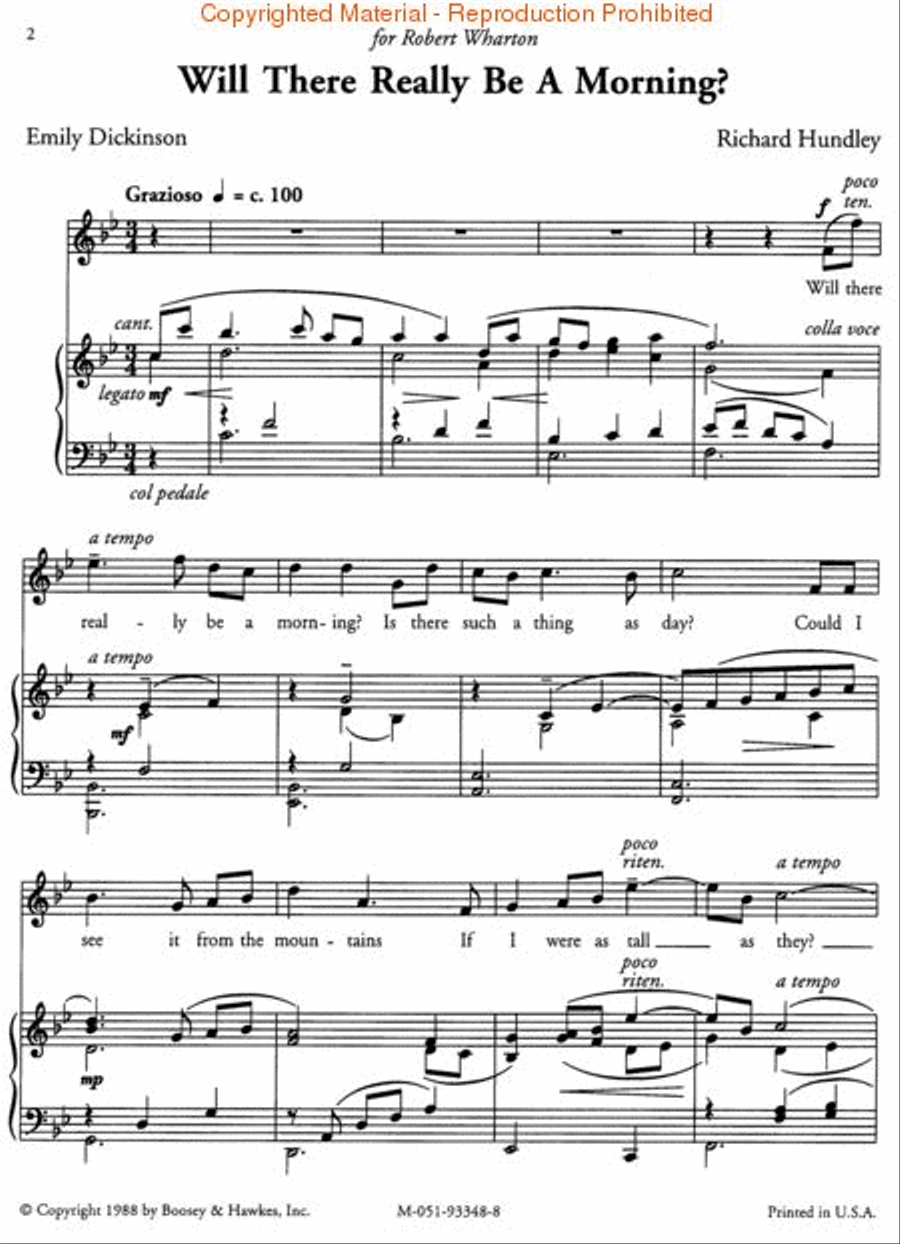 Richard Hundley – Ten Songs Voice scores gallery preview page 3