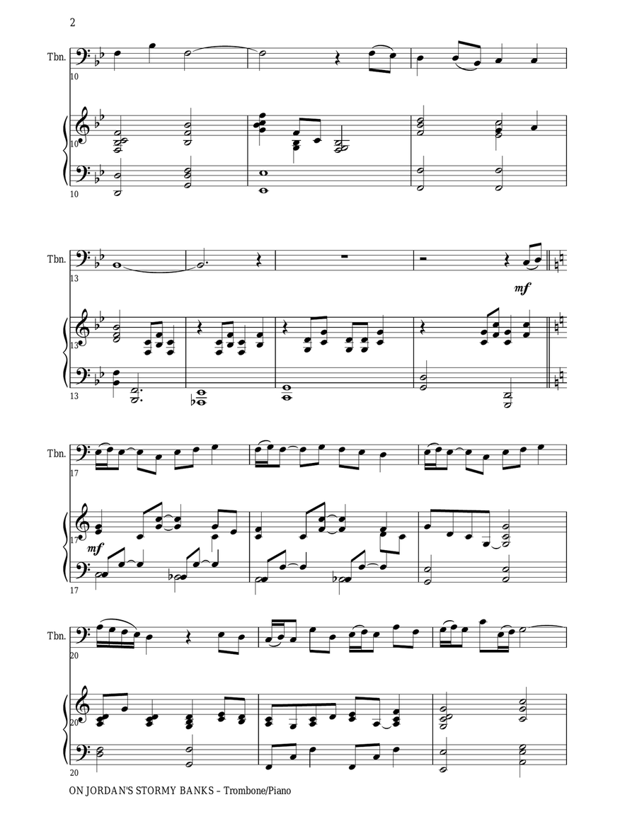 THREE GOSPEL HYMNS (Duets for Trombone & Piano) Trombone Duet scores gallery preview page 4