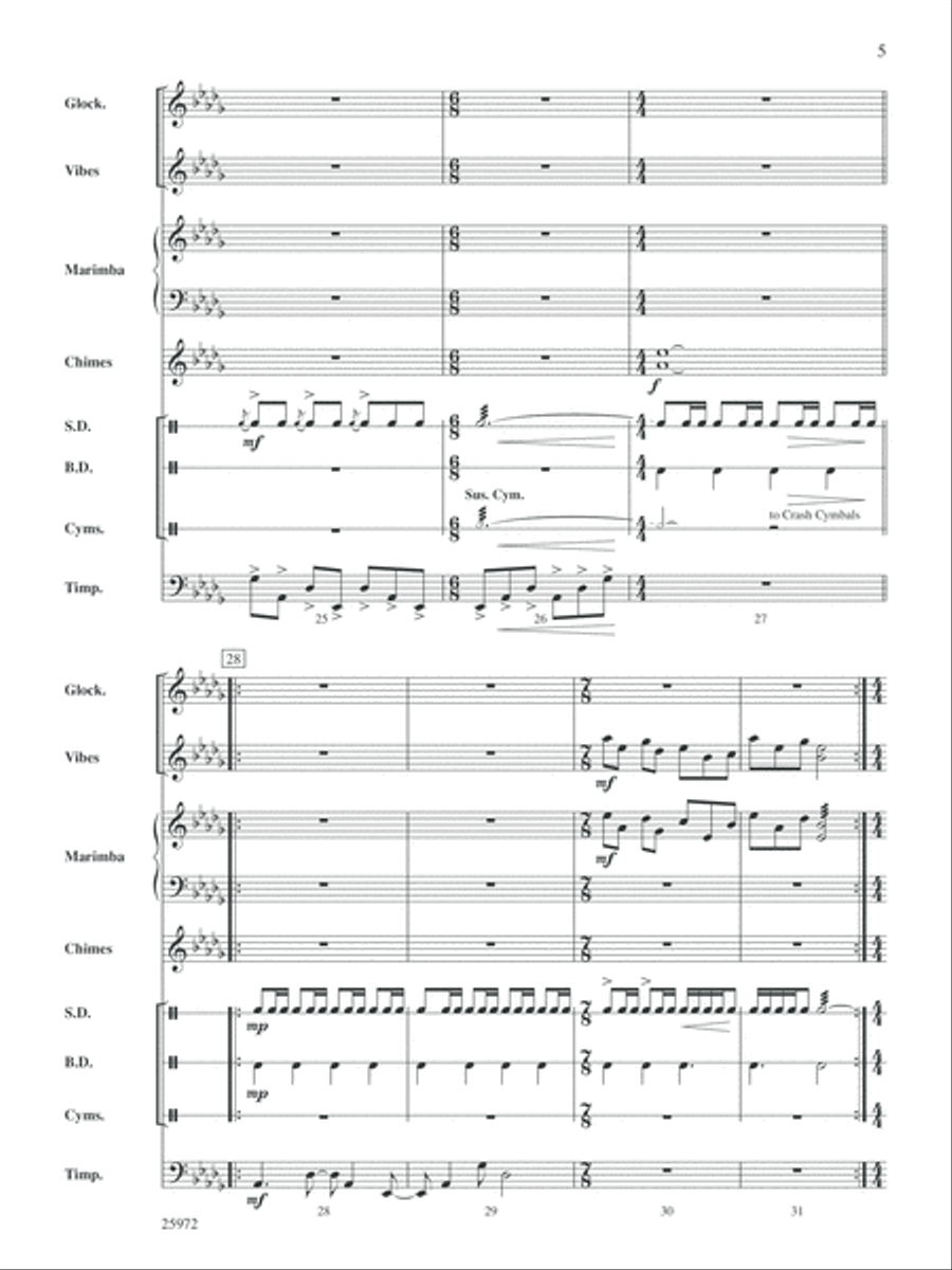 Celestial Welcome: Score Percussion Ensemble scores gallery preview page 5