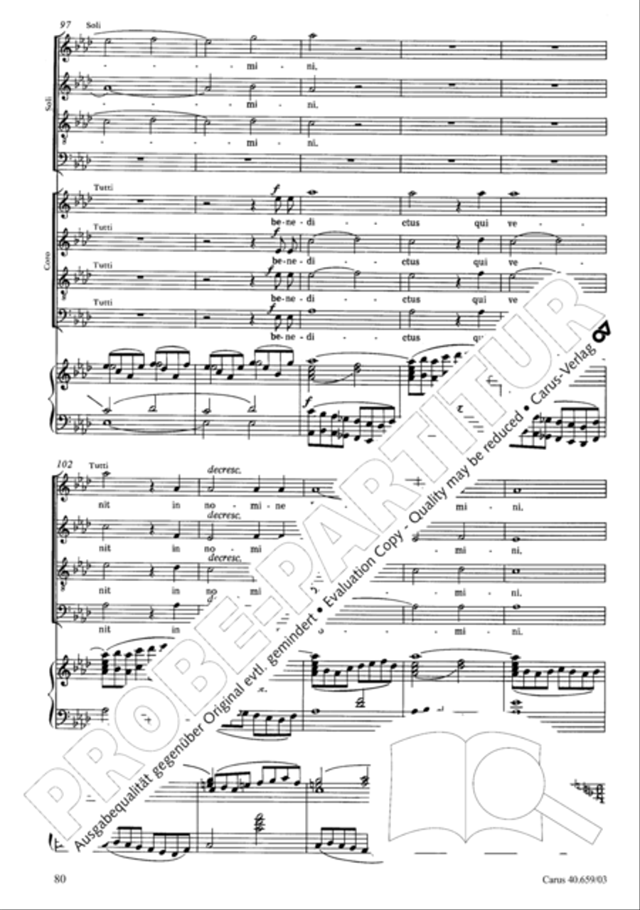 Mass in A flat major (Messe in As) 4-Part scores gallery preview page 81