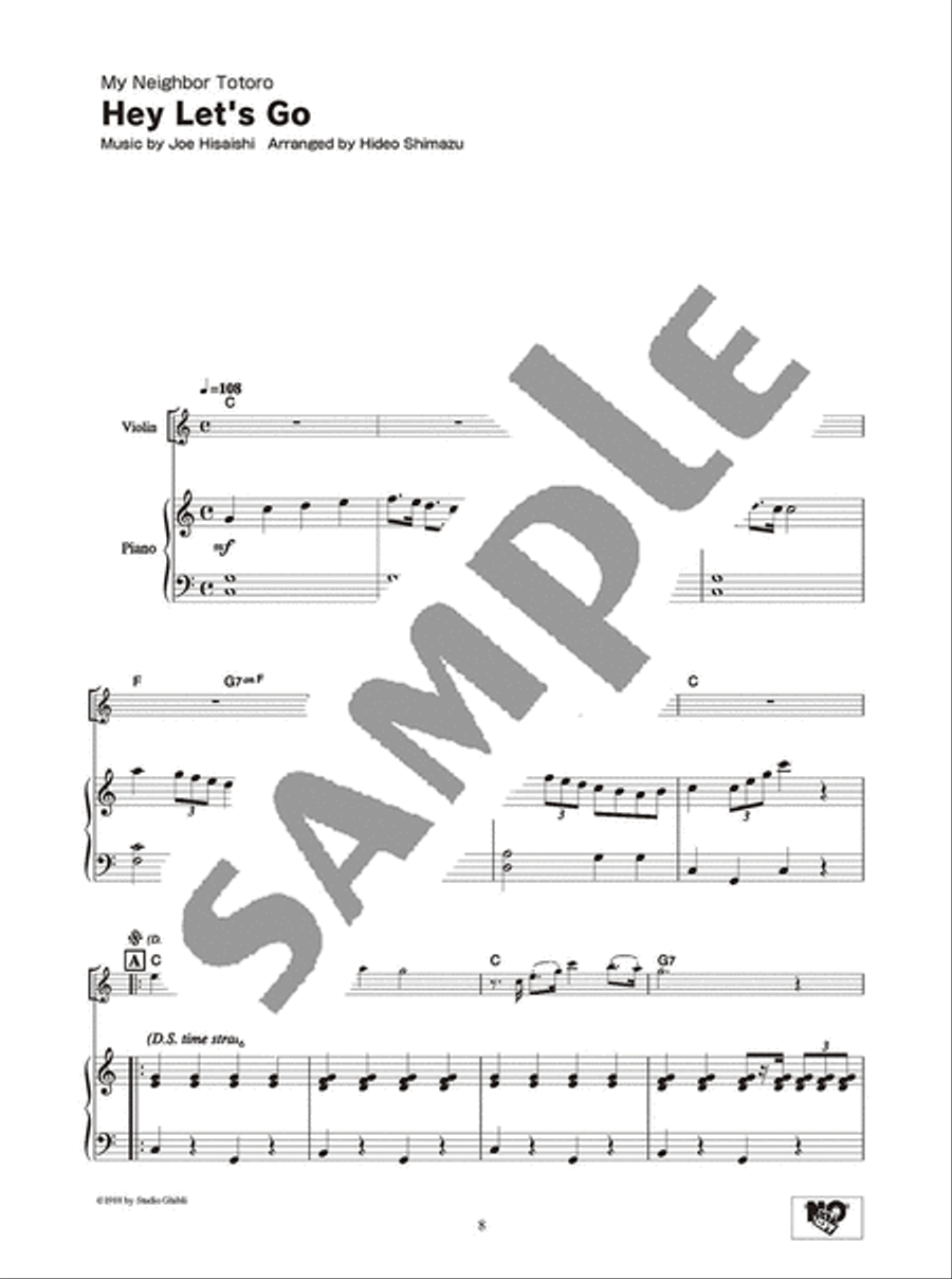 Studio Ghibli Songs for Intermediate Violin and Piano/English Version