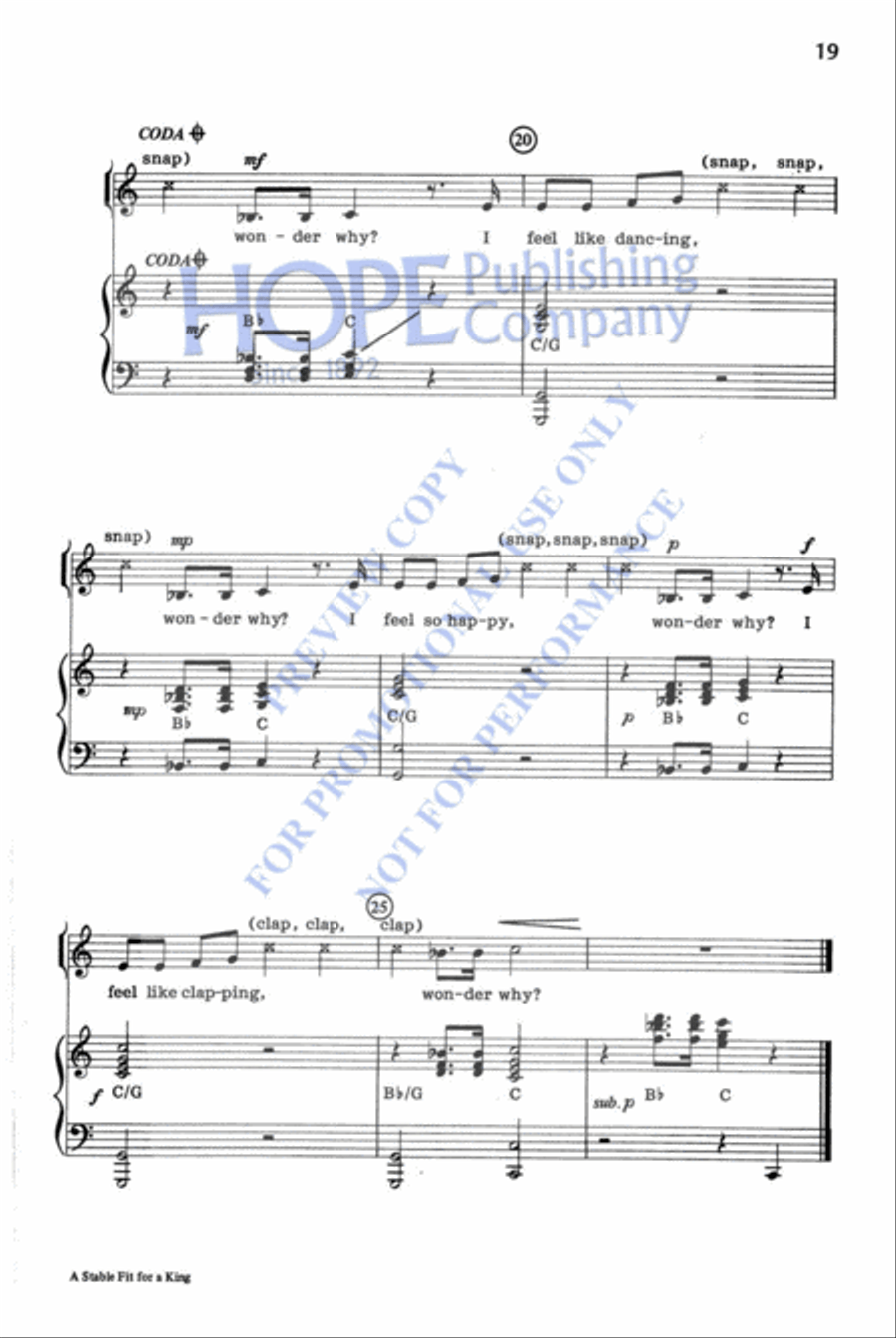 Stable Fit for a King Unison Choir scores gallery preview page 21